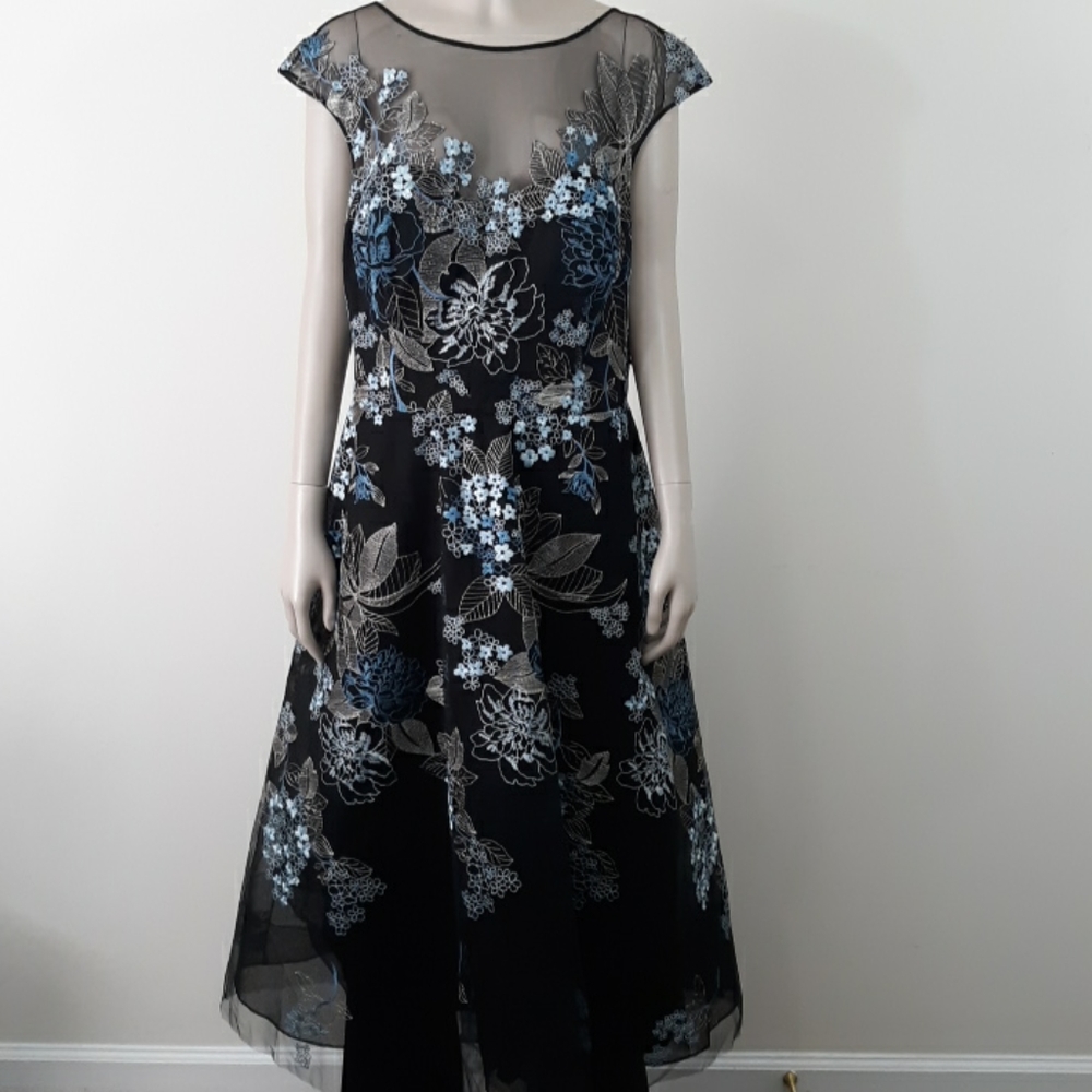 Rickie Freeman Teri Jon Sz 14 Tulle Cocktail Dress